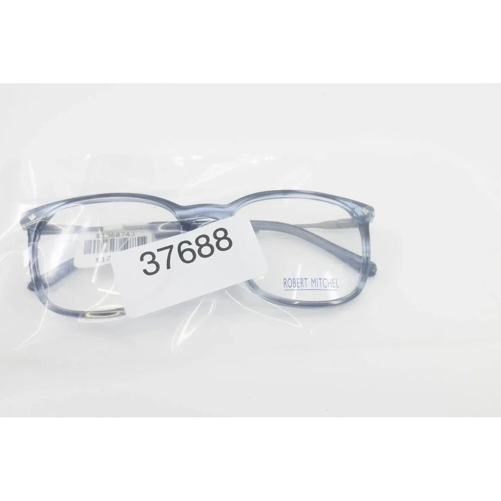 Robert Mitchel RM 20213 Blue Marble Square Eyeglasses Frames 56-18-145 NEW